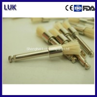 Dental Material Latch Style White Bristle Disposable Flat Prophy Polishing Brush