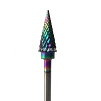 Europe Style Tree Shape Multiple Functional Carbide Nail Drill Bits Rainbow Color Coating